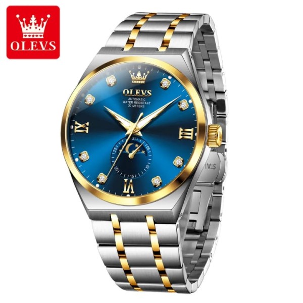 OLEVS 7069 Mechanical Stainless Steel Men's watch - Blue