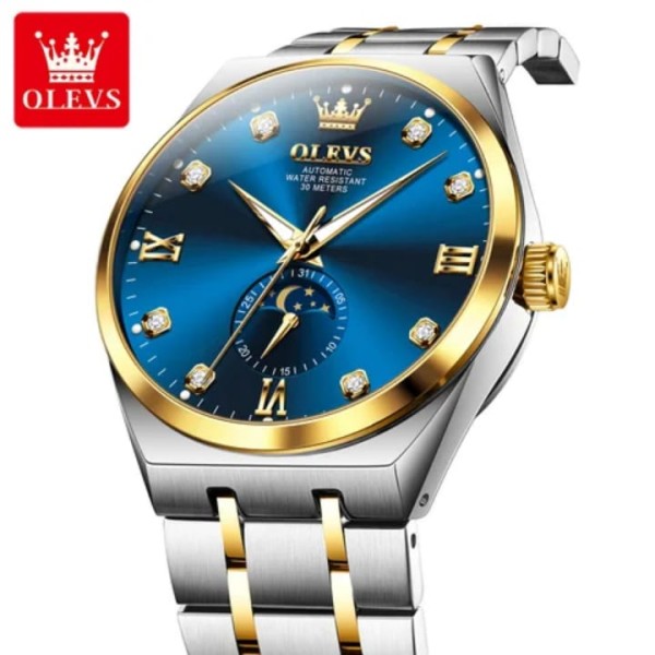 OLEVS 7069 Mechanical Stainless Steel Men's watch - Blue