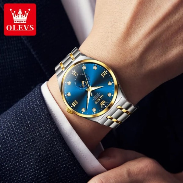 OLEVS 7069 Mechanical Stainless Steel Men's watch - Blue