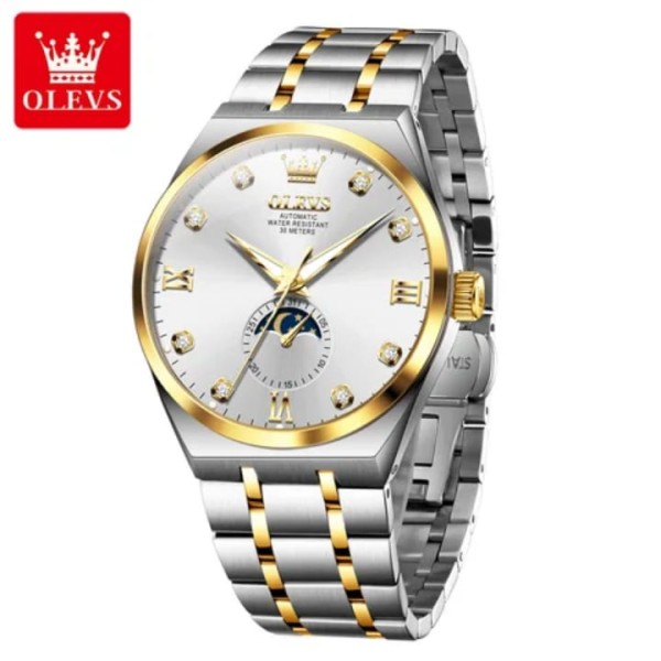 OLEVS 7069 Mechanical Stainless Steel Men's watch - White