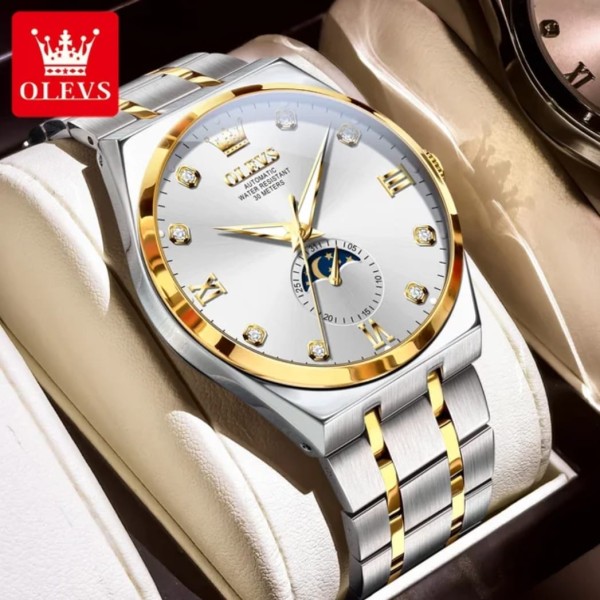 OLEVS 7069 Mechanical Stainless Steel Men's watch - White