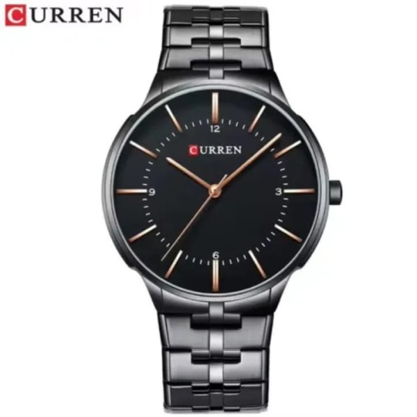 CURREN 8321 Stainless Steel Quartz Men's Watch - Black