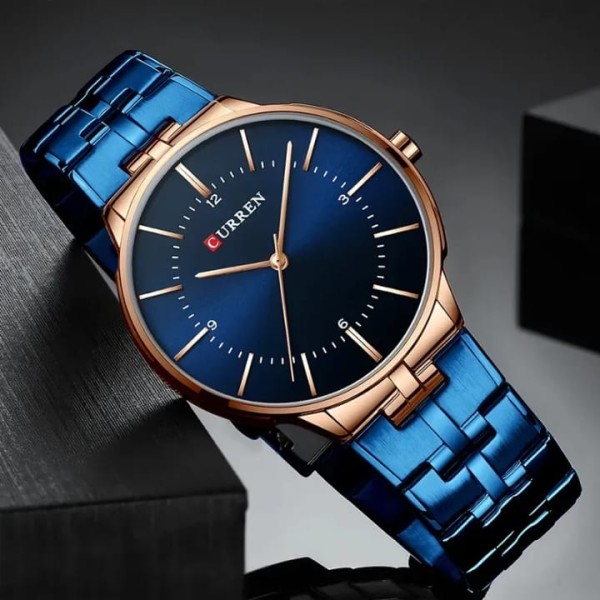 CURREN 8321 Stainless Steel Quartz Men's Watch - Blue