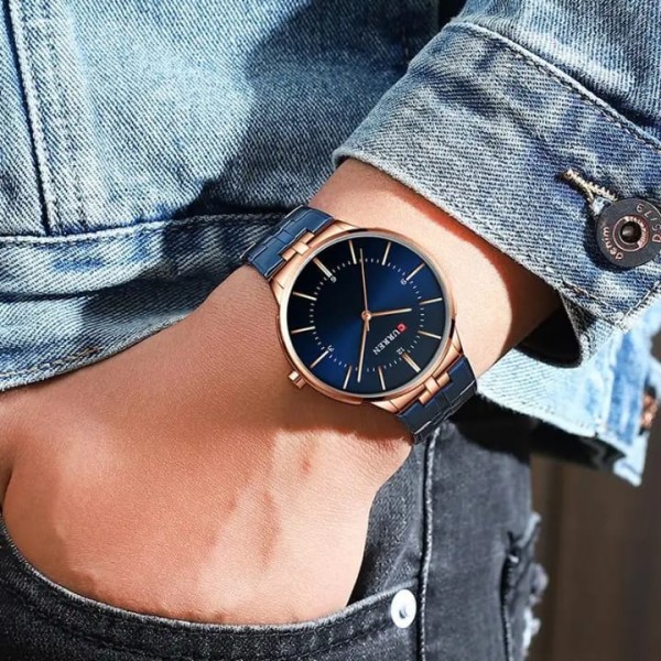 CURREN 8321 Stainless Steel Quartz Men's Watch - Blue