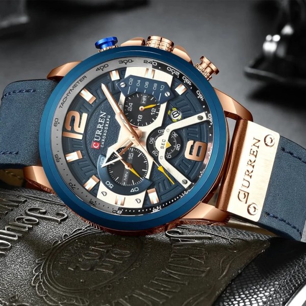 CURREN 8329 Luxury Sports Men's Watch - Blue