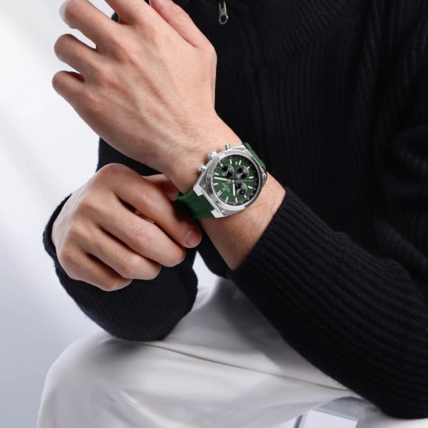 Naviforce 8080 Silicone Belt Men's Watch For - Green