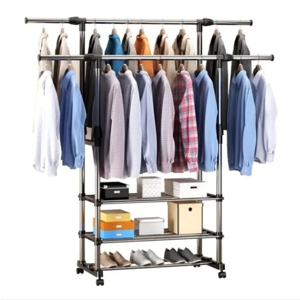 Double pole cloth Rack & 2 Layer Shoe Rack