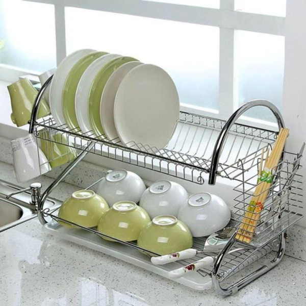 2 Layer Dish Drainer Rack