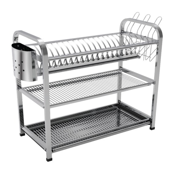 SKB 3 Layer Stainless Steel 304 Food Grade Dish Rack 18 Plate