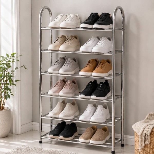 SS 6 Layer Shoe Rack