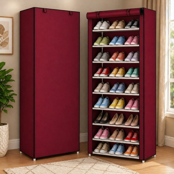 Dust Proof 9 Layer shoe Rack