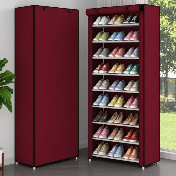 Dust Proof 9 Layer shoe Rack