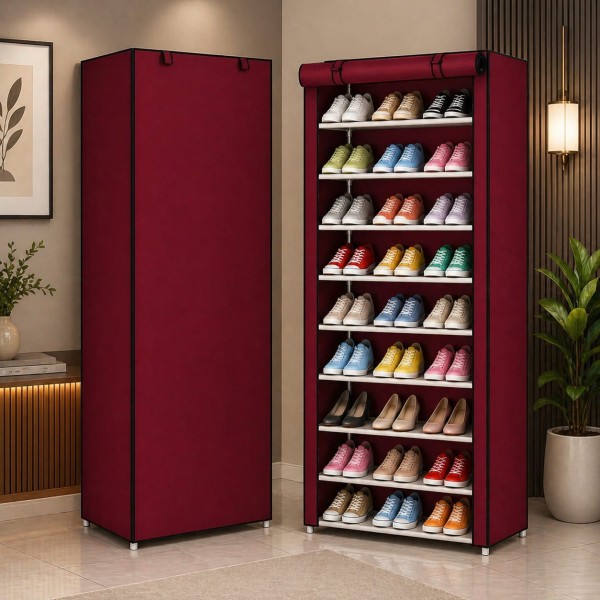 Dust Proof 9 Layer shoe Rack