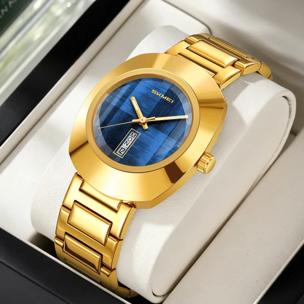 Skmei 9410 Luxury Waterproof Men's Watch - Golden & Blue