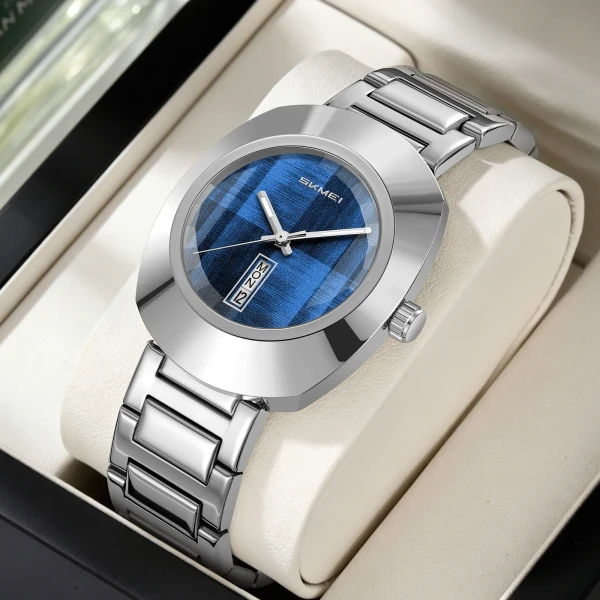 Skmei 9410 Luxury Waterproof Men's Watch - Silver & Blue
