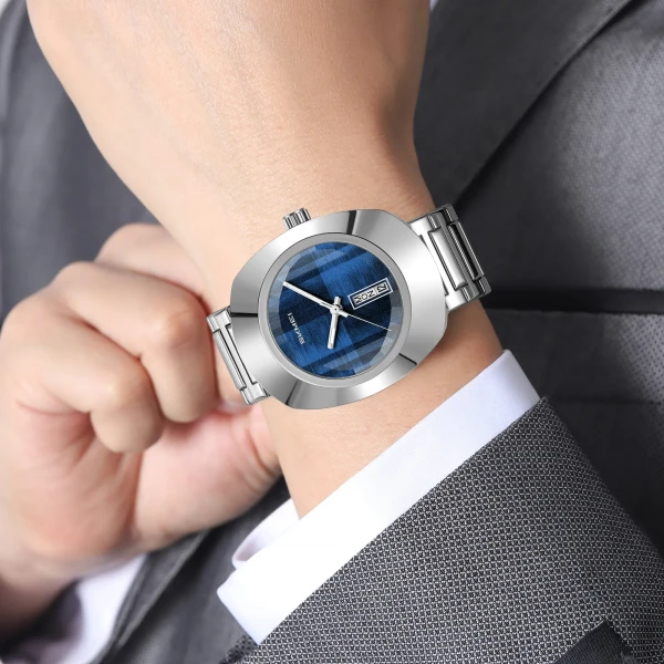 Skmei 9410 Luxury Waterproof Men's Watch - Silver & Blue