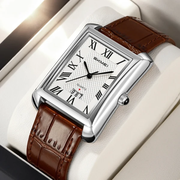 SKMEI 2575 Elegant Business Mens Wrist Watch - Browne & White