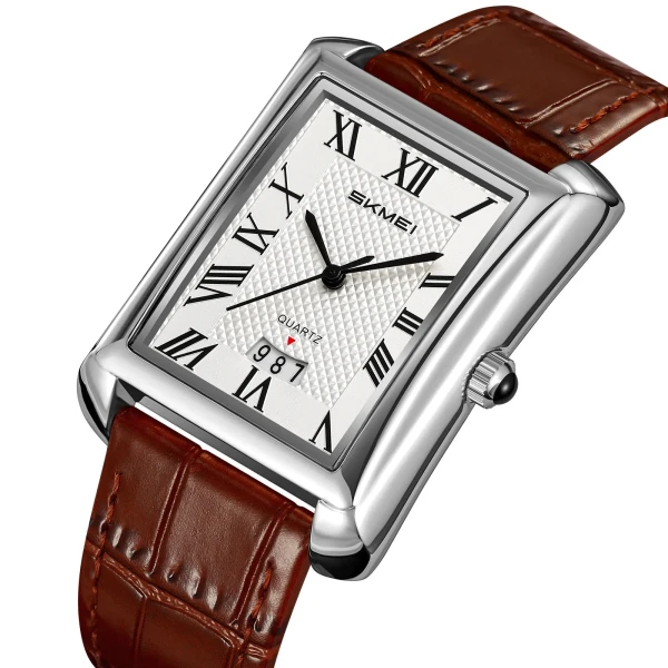 SKMEI 2575 Elegant Business Mens Wrist Watch - Browne & White