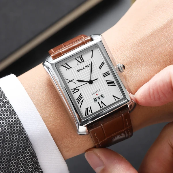 SKMEI 2575 Elegant Business Mens Wrist Watch - Browne & White