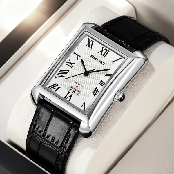 SKMEI 2575 Elegant Business Mens Wrist Watch - Black & White