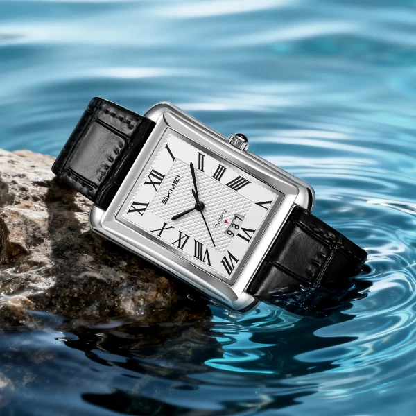 SKMEI 2575 Elegant Business Mens Wrist Watch - Black & White