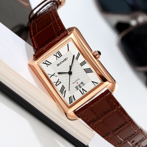 SKMEI 2575 Elegant Business Mens Wrist Watch - Browen & Rose gold
