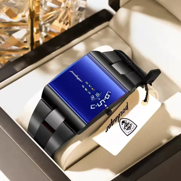 Poedagar 857 Luxury Quartz Watch for Men - Black & Blue