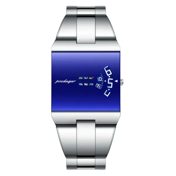 Poedagar 857 Luxury Quartz Watch for Men - Silver & Blue