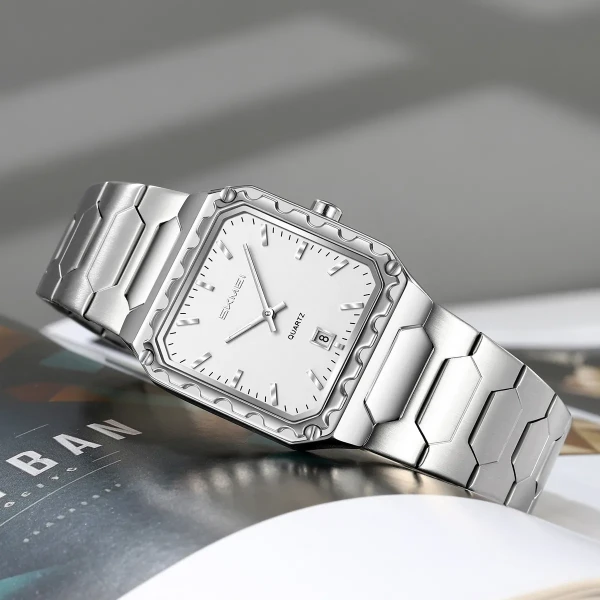 Skmei 9383 Luxury Quartz Watch for Men - White