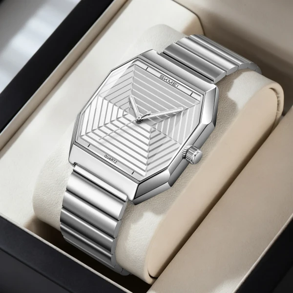 Skmei 9393 Luxury Quartz Watch for Men - White