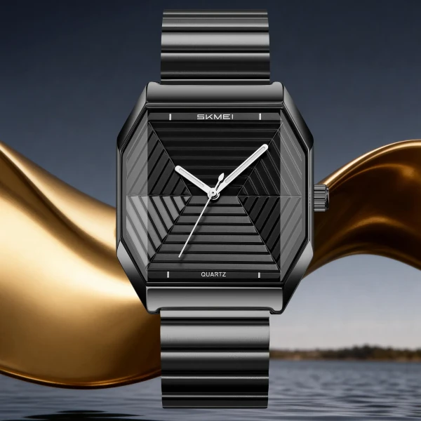 Skmei 9393 Luxury Quartz Watch for Men - Black