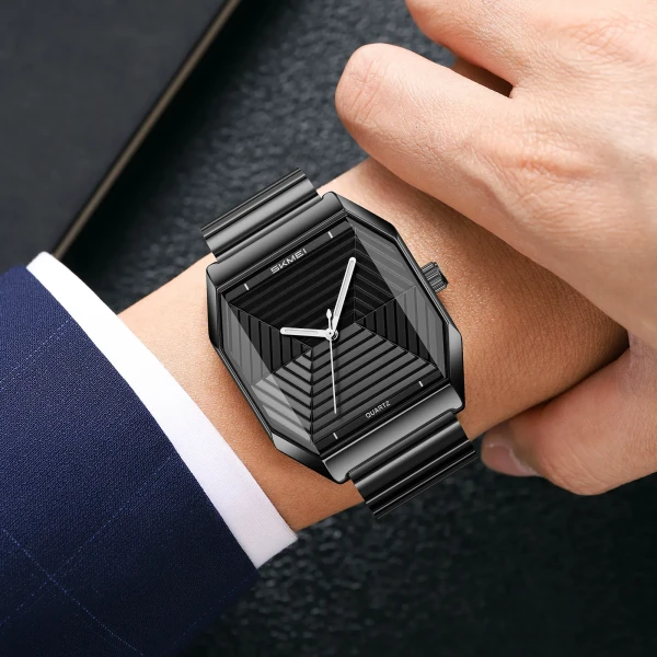 Skmei 9393 Luxury Quartz Watch for Men - Black