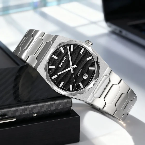 Skmei 9382 Luxury Quartz Watch for Men - Blak