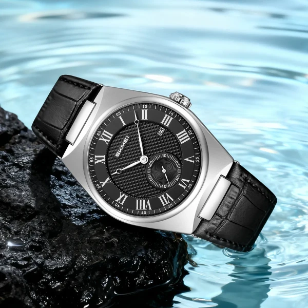 Skmei 9390 Luxury Quartz Watch for Men - Black