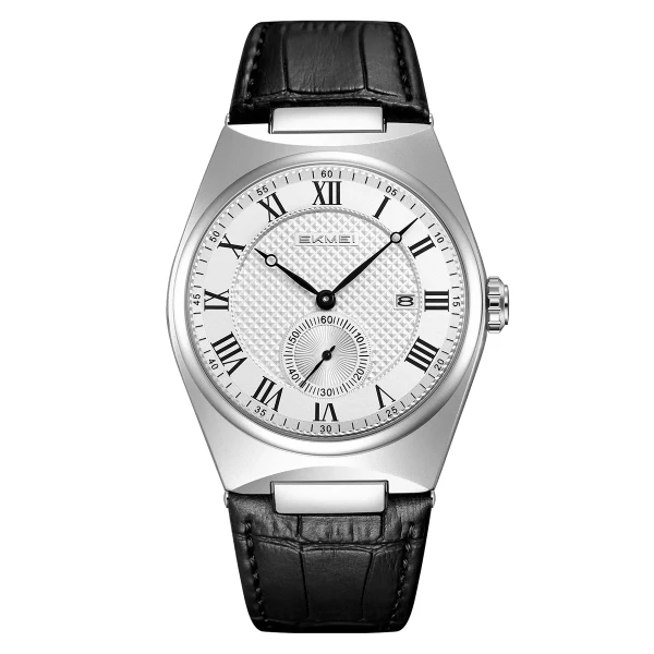 Skmei 9390 Luxury Quartz Watch for Men - Black & White