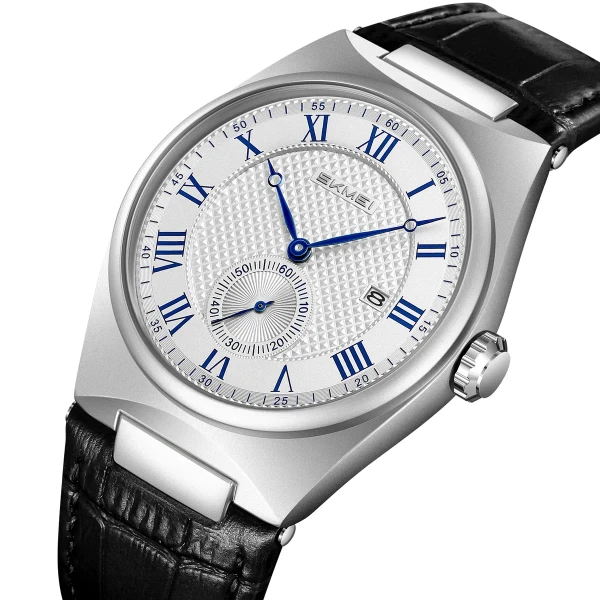 Skmei 9390 Luxury Quartz Watch for Men - Black & White