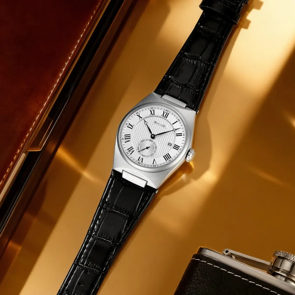 Skmei 9390 Luxury Quartz Watch for Men - Black & White