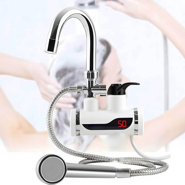Instant water heater tap with hand shower basin mount (বেসিনে লাগানোর )
